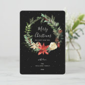 エレガンスメリークリスマスリースブラックゴールデンカード サンキューカード (スタンド正面)