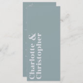 エレガンスモダンしゃれている&ダスティブルー結婚ズ メニュー (正面/裏面)