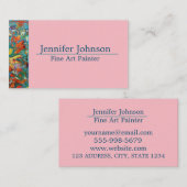 エレガンスモダンアーティストファインアートペインター赤面ピンク 名刺 (正面/裏面)