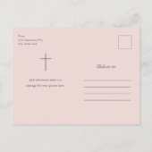 エレガンスモダンガールズフォトバプテスマ インビテーションポストカード (裏面)