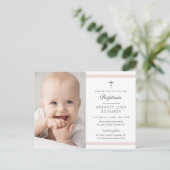 エレガンスモダンガールズフォトバプテスマ インビテーションポストカード (スタンド正面)