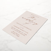 エレガンスモダンクリームとバラ金ゴールド結婚ズ 箔招待状 (回転した状態)