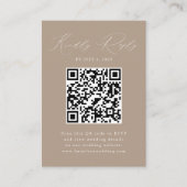 エレガンスモダントープQRコードRSVP エンクロージャーカード (正面)