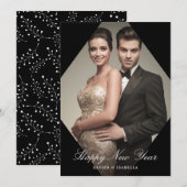 エレガンスモダンニューイヤーフォトホリデー シーズンカード (正面/裏面)