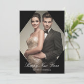 エレガンスモダンニューイヤーフォトホリデー シーズンカード (スタンド正面)