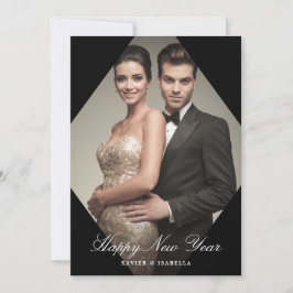 エレガンスモダンニューイヤーフォトホリデー シーズンカード