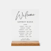 エレガンスモダンビジネスオフィス時間ウェルカムサイン アクリルサイン (正面)