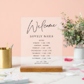 エレガンスモダンビジネスオフィス時間ウェルカムサイン アクリルサイン (ウェディング)