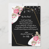 エレガンスモダンピンクフローラが私の花嫁になる 招待状 (正面)