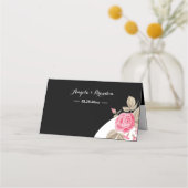 エレガンスモダンピンクフローラストリングライト プレイスカード (裏面)