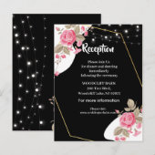 エレガンスモダンピンクフローラストリングライト 案内ポストカード (正面/裏面)