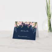 エレガンスモダンピンクフローラテーブル座席表 カード (正面)