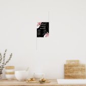 エレガンスモダンピンクフローラ列の順序イベント ポスター (キッチン)