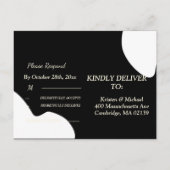 エレガンスモダンピンクフローラ文字列ライトRSVP インビテーションポストカード (裏面)