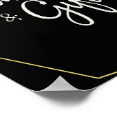 エレガンスモダンピンクフローラ文字列liカード&ギフト ポスター (角)