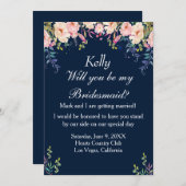 エレガンスモダンピンクフローラ植物花嫁 招待状 (正面/裏面)