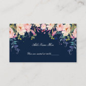 エレガンスモダンピンクフローラ植物表 プレイスカード (正面)