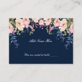 エレガンスモダンピンクフローラ植物表 プレイスカード (正面)