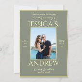 エレガンスモダンフォト結婚の記念日 招待状 (正面)