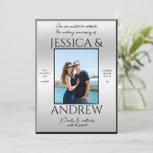 エレガンスモダンフォト結婚の記念日 招待状