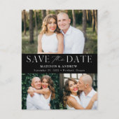 エレガンスモダンブラック3枚の写真保存日 案内ポストカード (正面)