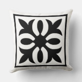 エレガンスモダンブラック&ホワイト華美フローラ クッション (裏面)