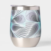 エレガンスモダンブルーグレーホワイトフラクタルアートフラワー (右面)