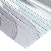 エレガンスモダンブルーグレーホワイトフラクタルアートフラワー ショートテーブルランナー (コーナー)