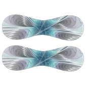 エレガンスモダンブルーグレーホワイトフラクタルアートフラワー ソフトボール (パネル)