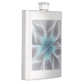 エレガンスモダンブルーグレーホワイトフラクタルアートフラワー フラスク (右)