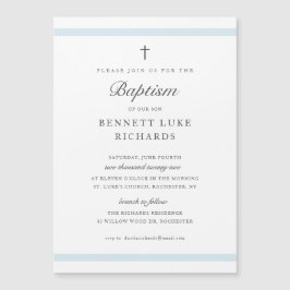 エレガンスモダンボーイズバプテスマ招待状