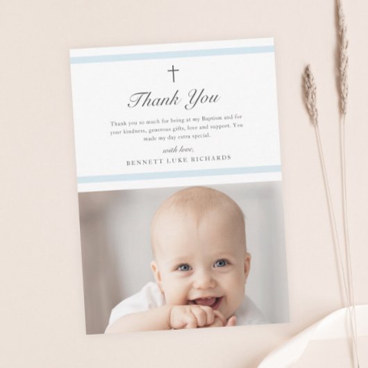 エレガンスモダンボーイズ洗礼ありがとう ポストカード