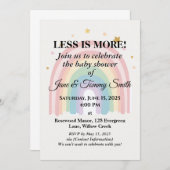 エレガンスモダンミニマリストレインボーベビーシャワー 招待状 (正面/裏面)