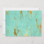 エレガンスモダンミント&金ゴールド結婚式招待状 招待状 (裏面)