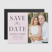 エレガンスモダンラベンダーフォトセーブ日付 マグネット招待状 (正面/裏面)