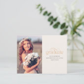 エレガンスモダンワンフォト2025卒業パーティー ポストカード (スタンド正面)