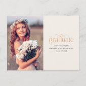 エレガンスモダンワンフォト2025卒業パーティー ポストカード (正面)