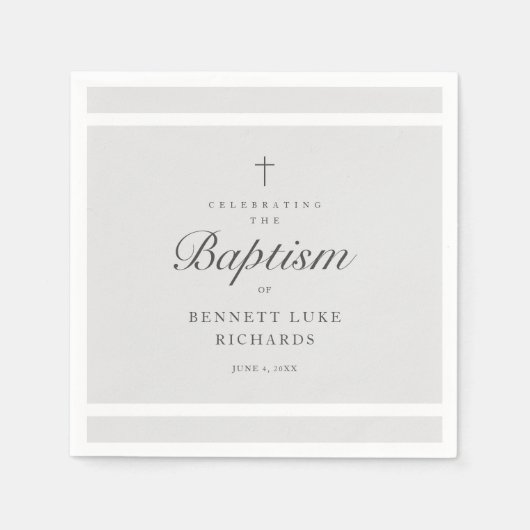 エレガンスモダン少年少女バプテスマ スタンダードカクテルナプキン (正面)