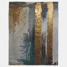 エレガンスモダン抽象芸術金ゴールド フリースブランケット