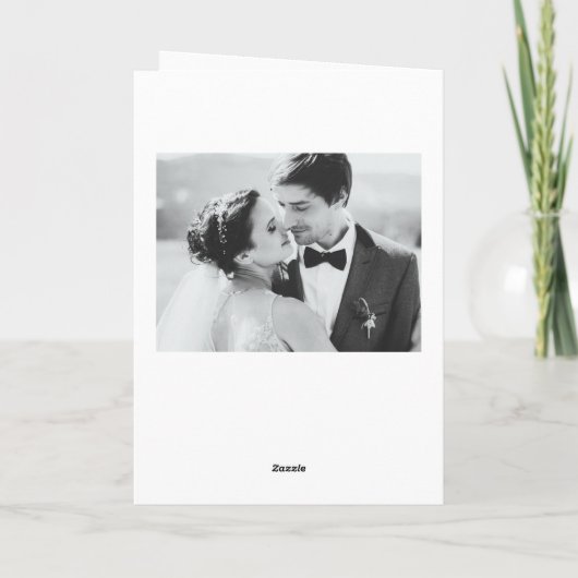 エレガンスモダン金ゴールドタイポグラフィ結婚ズ サンキューカード (裏面)