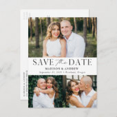 エレガンスモダン3枚の写真が日付を保存 案内ポストカード (正面/裏面)