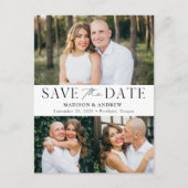 エレガンスモダン3枚の写真が日付を保存 案内ポストカード (正面)