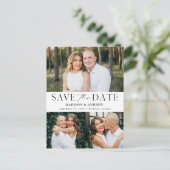 エレガンスモダン3枚の写真が日付を保存 案内ポストカード (スタンド正面)