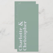 エレガンスモダン&サしゃれているージグリーン結婚ズ メニュー (正面/裏面)