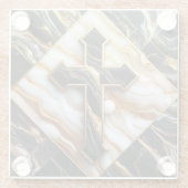 エレガンスモノクロセラミックパターン金箔Touch ガラスコースター (裏面)