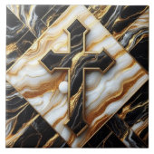 エレガンスモノクロセラミックパターン金箔Touch タイル (正面)