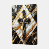 エレガンスモノクロセラミックパターン金箔Touch メタルオーナメント (正面左)