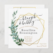 エレガンスユニークユーカリフローラウェディングシャワー 招待状 (正面/裏面)