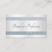 エレガンスライトブルーパールグリッターシルバー縁ど 名刺 (正面)