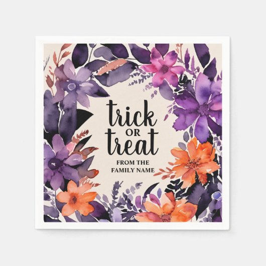 エレガンス不気味ハロウィーンフローラリースコレクション スタンダードカクテルナプキン (正面)